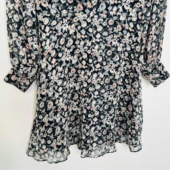 Club Monaco Mulberry Silk Twist Drape Mini Dress in Color Blue Dahlia. Size 8. - Picture 9 of 15